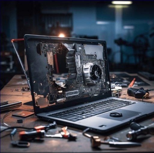 Técnico reparando dispositivos electrónicos
